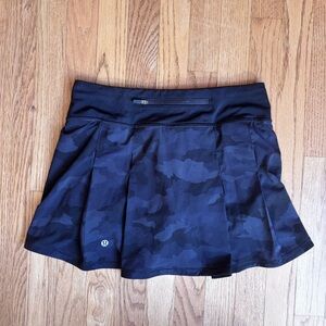 Lululemon Pace Rival Mini Skirt Black Gray Camouflage 4